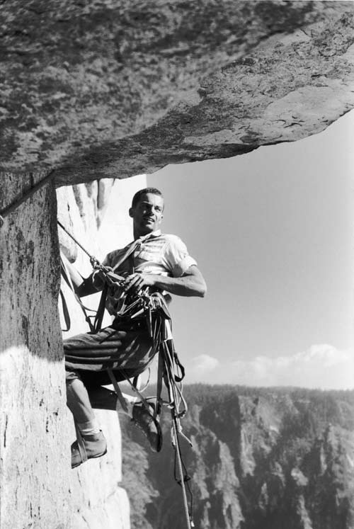 Photo of El Capitan - Salathe Wall , Yosemite Valley, California USA by Royal Robbins. Tom Frost on The Roof on the FA, 1961. [ybelsala]