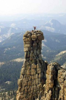 climbers on Hoffman's Thumb, Yosemite.