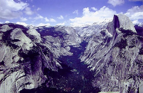 The view from Glacier Point of Half Dome and the eastern end of the Va...