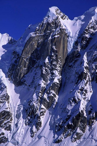 The North Buttress of the Rooster Comb.  The route climbs up the narro...