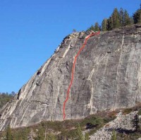 Lover's Leap, East Wall - Bear's Reach 5.7 - Lake Tahoe, California, USA. Click to Enlarge