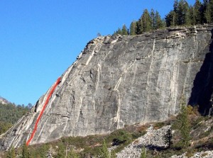 Lover's Leap, East Wall - East Corner 5.11b - Lake Tahoe, California, USA. Click to Enlarge