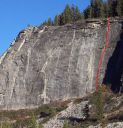 Lover's Leap, East Wall - Psychedelic Tree 5.9 - Lake Tahoe, California, USA. Click for details.