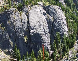 Lover's Leap, Lower Buttress - Pillar of Society 5.12a - Lake Tahoe, California, USA. Click to Enlarge
