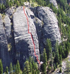 Lover's Leap, Lower Buttress - Surrealistic Pillar 5.7 - Lake Tahoe, California, USA. Click to Enlarge