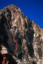 Black Velvet Canyon - Dream of Wild Turkeys 5.10a - Red Rocks, Nevada USA. Click for details.