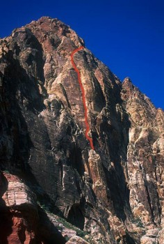 Black Velvet Canyon - Epinephrine 5.9 - Red Rocks, Nevada USA. Click to Enlarge
