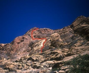 Black Orpheus Wall - Black Orpheus 5.10a - Red Rocks, Nevada USA. Click to Enlarge