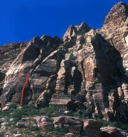 Whiskey Peak - Schaeffer's Delight 5.7 - Red Rocks, Nevada USA. Click to Enlarge
