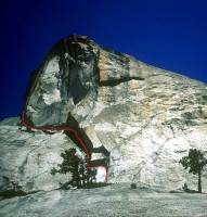 Daff Dome - Rise and Fall of the Albatross 5.13a/b - Tuolumne Meadows, California USA. Click to Enlarge