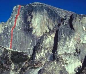 Half Dome - Regular Northwest Face 5.12 or 5.9 C1 - Yosemite Valley, California USA. Click to Enlarge