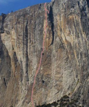 Lost Arrow Spire - Lost Arrow Spire Direct C2 5.8 - Yosemite Valley, California USA. Click to Enlarge