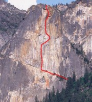 Leaning Tower - West Face C2F 5.7 - Yosemite Valley, California USA. Click to Enlarge