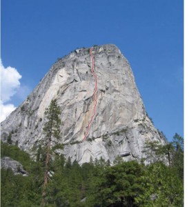 Liberty Cap - Southwest Face C2 5.8 - Yosemite Valley, California USA. Click to Enlarge