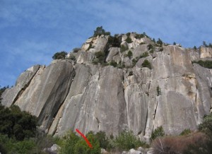 Arch Rock - Goldilocks 5.12a - Yosemite Valley, California USA. Click to Enlarge