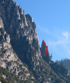 Arrowhead Arete - Arrowhead Spire 5.8 - Yosemite Valley, California USA. Click to Enlarge
