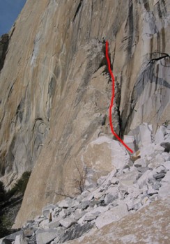 El Capitan - The Footstool, Right 5.4 - Yosemite Valley, California USA. Click to Enlarge