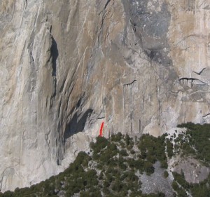 El Capitan - Gollum, Right 5.8 - Yosemite Valley, California USA. Click to Enlarge