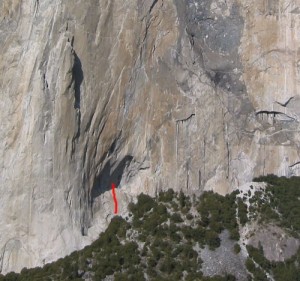 El Capitan - Simulkrime 5.9 R - Yosemite Valley, California USA. Click to Enlarge