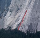 Glacier Point Apron - Goodrich Pinnacle, Right 5.9 R - Yosemite Valley, California USA. Click for details.