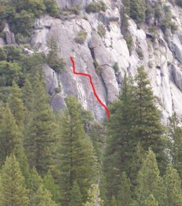 Knob Hill - Anti Ego Crack 5.7 - Yosemite Valley, California USA. Click to Enlarge