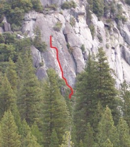 Knob Hill - Sloth Wall 5.7 - Yosemite Valley, California USA. Click to Enlarge