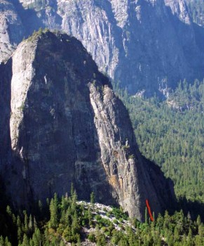 Lower Cathedral Rock - Unnamed but Beautiful 5.10c - Yosemite Valley, California USA. Click to Enlarge