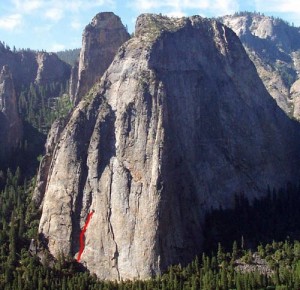 Middle Cathedral - Kor-Beck 5.9 - Yosemite Valley, California USA. Click to Enlarge