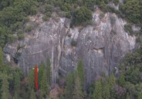 New Diversions Cliff - Highlander 5.12c - Yosemite Valley, California USA. Click to Enlarge