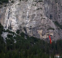 Schultz's Ridge - Are You Hard Enough? 5.10d - Yosemite Valley, California USA. Click to Enlarge