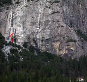 Schultz's Ridge - Caught at the Lip 5.11a - Yosemite Valley, California USA. Click to Enlarge