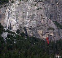 Schultz's Ridge - Second Thoughts 5.10a - Yosemite Valley, California USA. Click to Enlarge