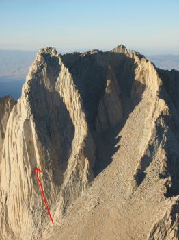 Mt. Russell - Mithral Dihedral 5.10b - High Sierra, California USA. Click to Enlarge