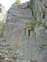 Lover's Leap, Dear John Buttress - Gods of Plunder 5.8 - Lake Tahoe, California, USA. Click for details.