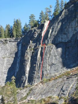 Lover's Leap, Central Wall - Bookmark 5.8 - Lake Tahoe, California, USA. Click to Enlarge
