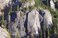Lover's Leap, Lower Buttress - Strawbilly Tango 5.12b - Lake Tahoe, California, USA. Click to Enlarge