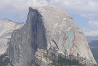 Half Dome - Blondike 5.11b R - Yosemite Valley, California USA. Click to Enlarge