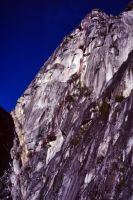 Colchuck Balanced Rock - West Face III 5.11 C1 - North Cascades, Washington, USA. Click to Enlarge