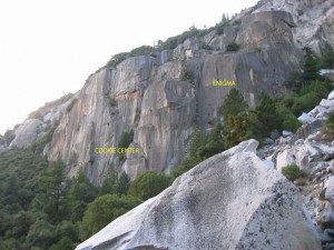 The Cookie Cliff - The Enigma 5.10a - Yosemite Valley, California USA. Click to Enlarge