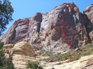 Brownstone Wall - Nightcrawler 5.10c - Red Rocks, Nevada USA. Click to Enlarge