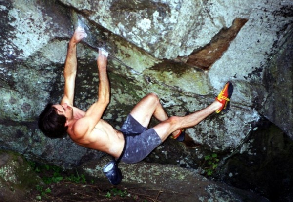 Shawn Rogers does first ascent of Bulls on Parade V8 &#40;circa 1990's&#41;!