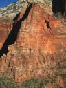 Leaning Wall - Spaceshot IV 5.6 C2 or 5.13 - Zion National Park, Utah, USA. Click for details.