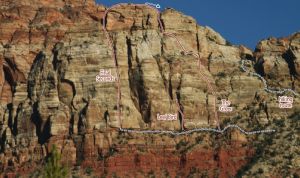 Mt. Allgood - The Greer III 5.10 - Zion National Park, Utah, USA. Click to Enlarge