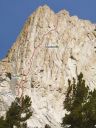 Matthes Crest - Anduril 5.10b R - Tuolumne Meadows, California USA. Click for details.