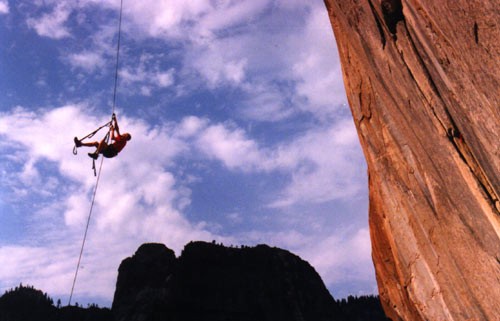 Chris Mac on the most overhanging 300' of El Cap.