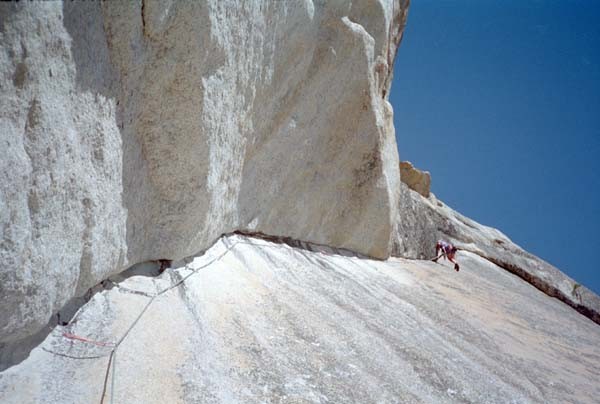 Andrea on the crux pitch.