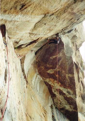 Leading the wildly overhanging Pitch 9.