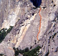 Schultz's Ridge - Moratorium 5.11b - Yosemite Valley, California USA. Click to Enlarge