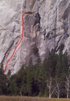 Rixon's Pinnacle - West Face 5.10c - Yosemite Valley, California USA. Click to Enlarge