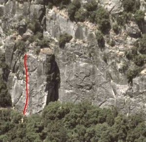 Pat and Jack Pinnacle - Knob Job 5.10b - Yosemite Valley, California USA. Click to Enlarge